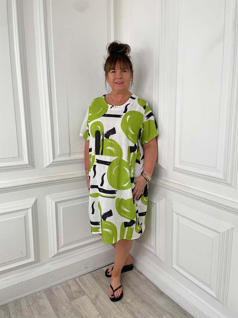 Artist Print Pocket Tunic - Avocado