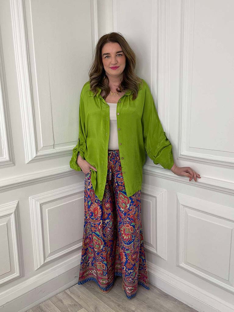 Silk Feel Classic Shirt - Avocado