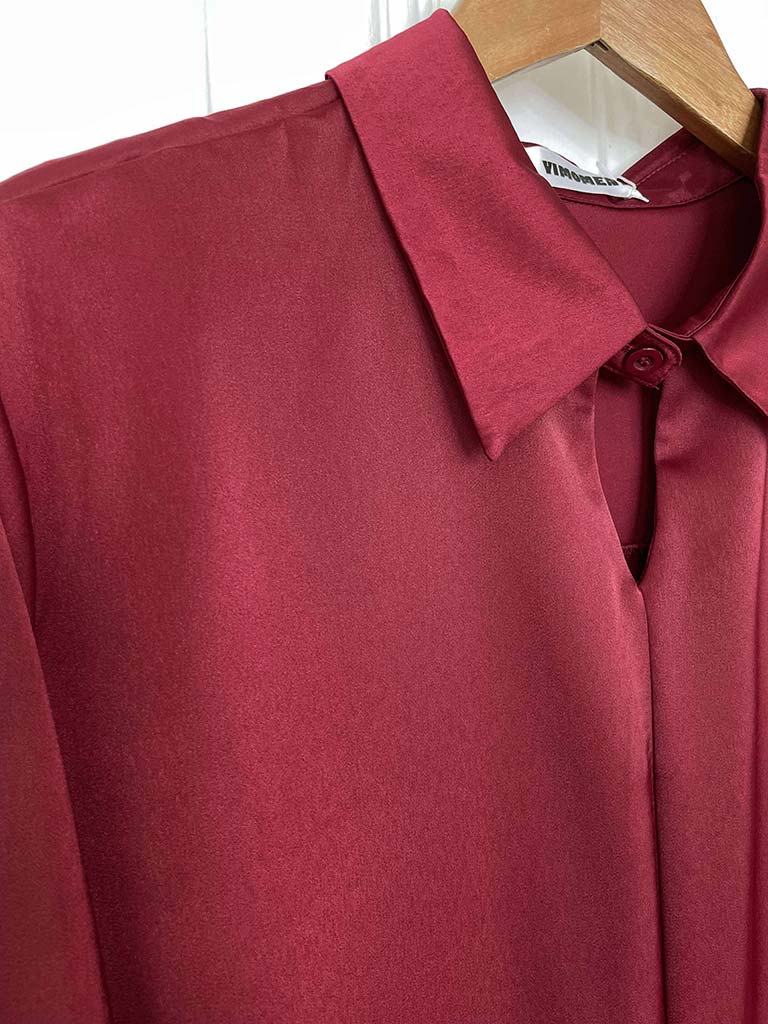 Lusso Silk Feel Shirt - Merlot
