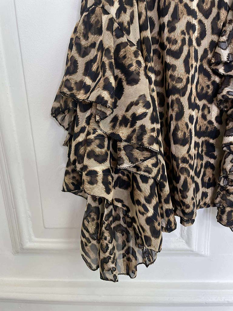 Leopard Ruffle Blouse