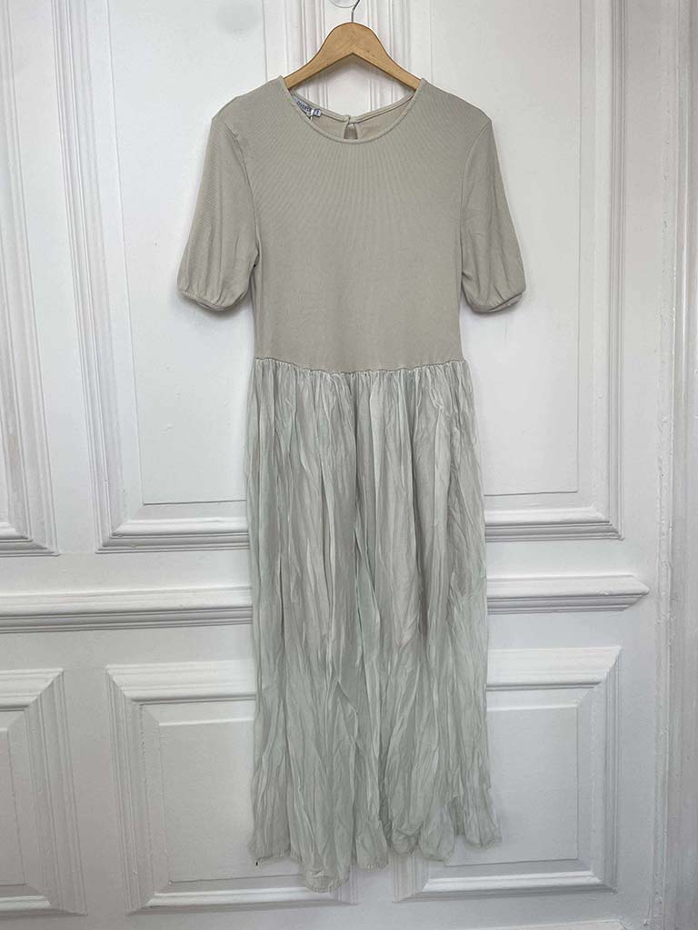 Crinkle T-Shirt Dress - Stone