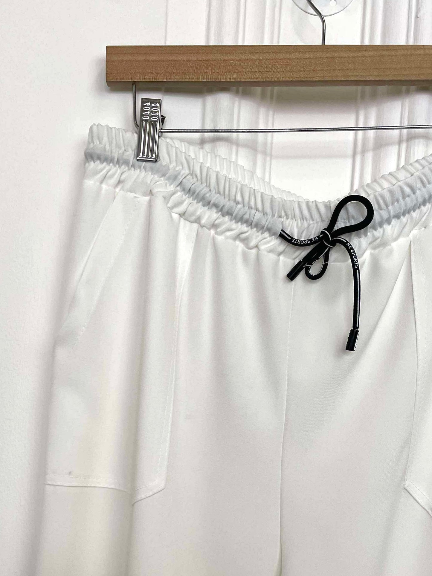 Sports Luxe Wide Leg Trousers - Warm White