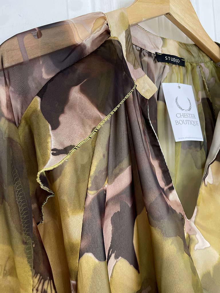 Vintage Floral Smock Top - Ochre