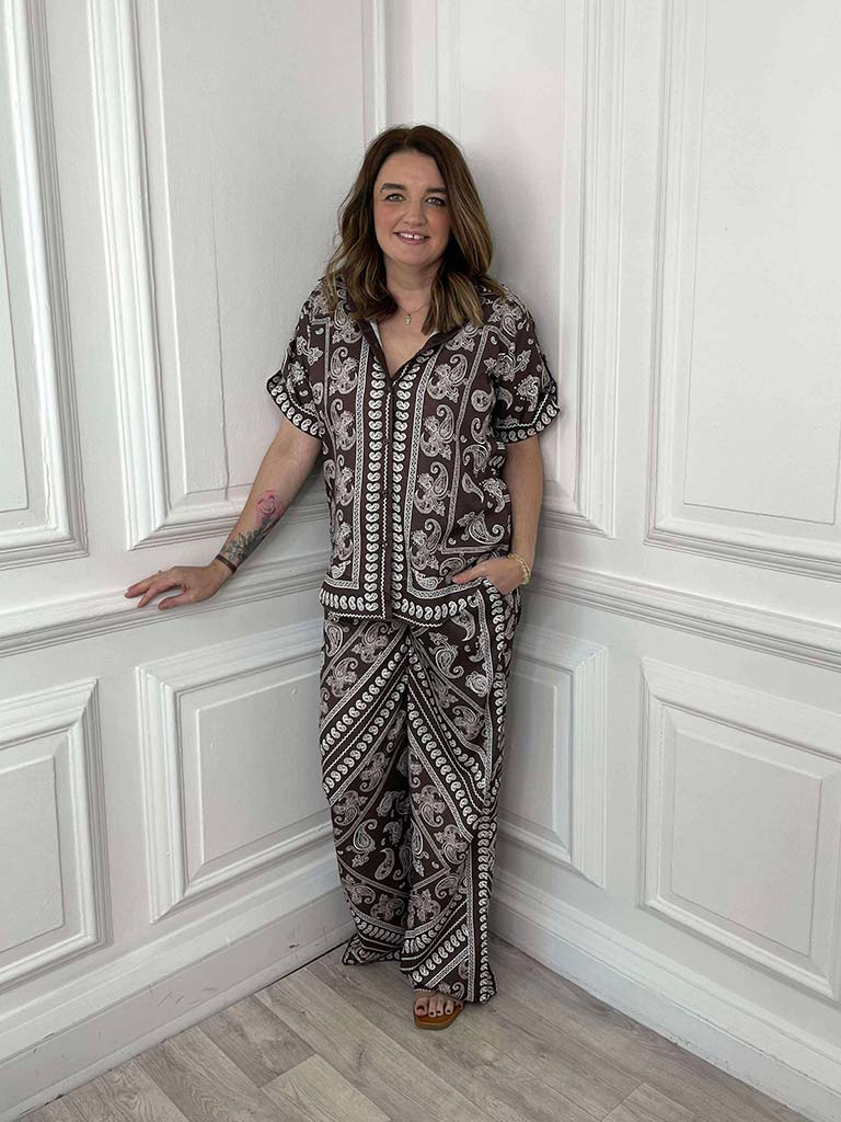 Paisley Palazzos - Espresso