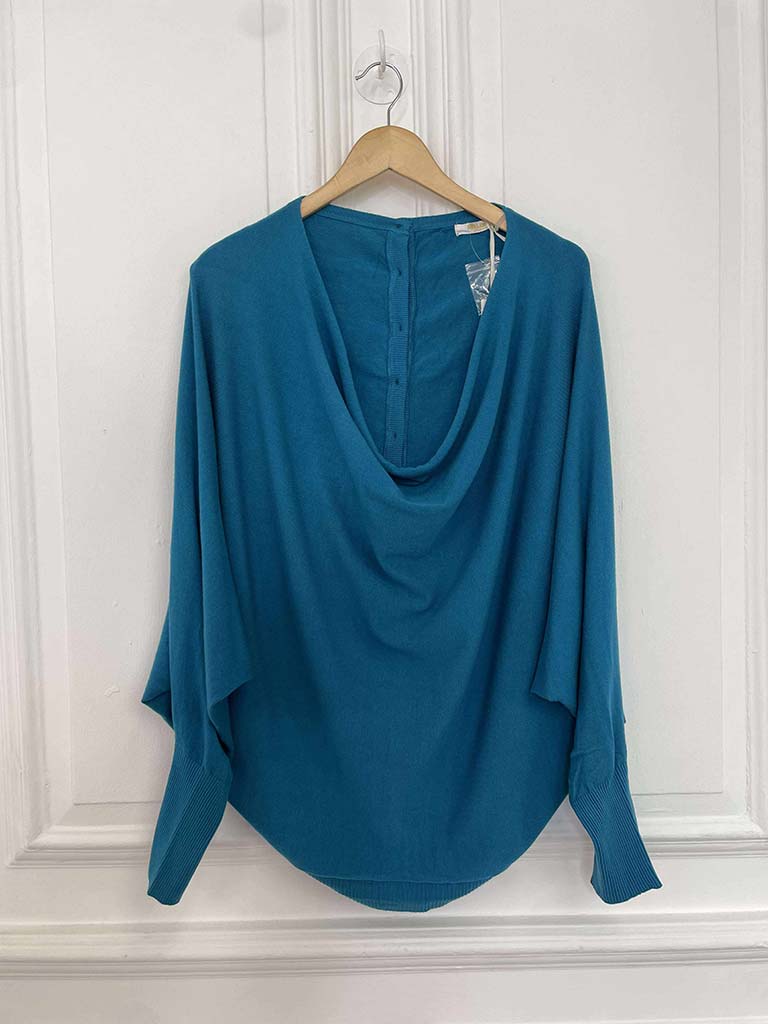 Malissa J Button Back Knit - Teal