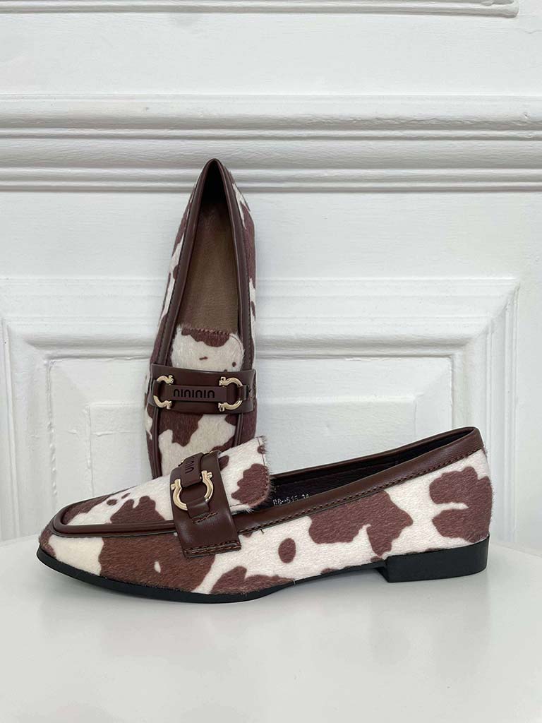 Cow Print Loafers