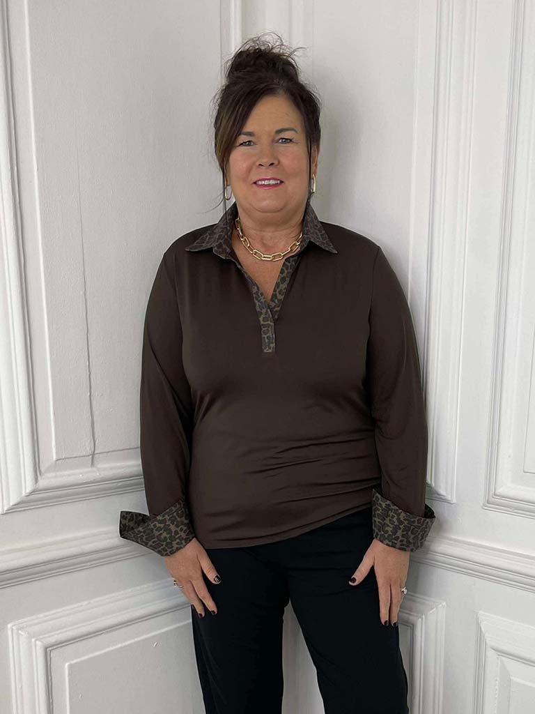 Leopard Layering Shirt - Chocolate