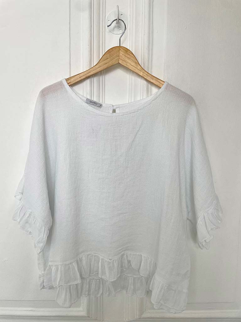 Cotton Frill Top - White