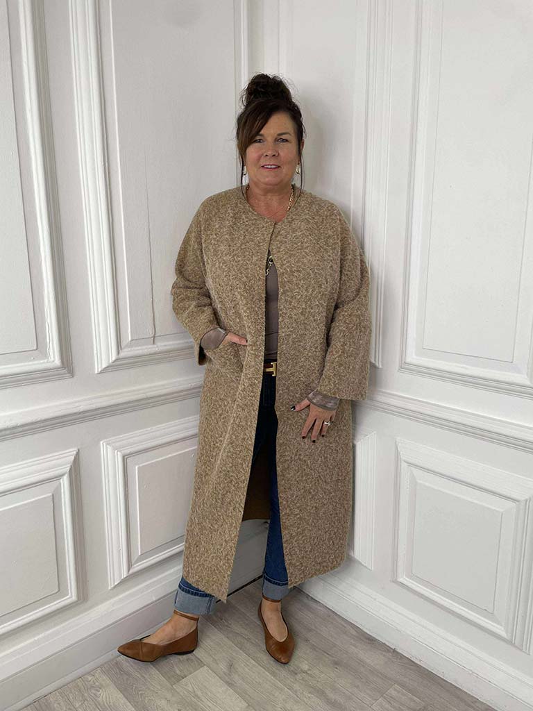 Edge to Edge Felted Coat - Tan