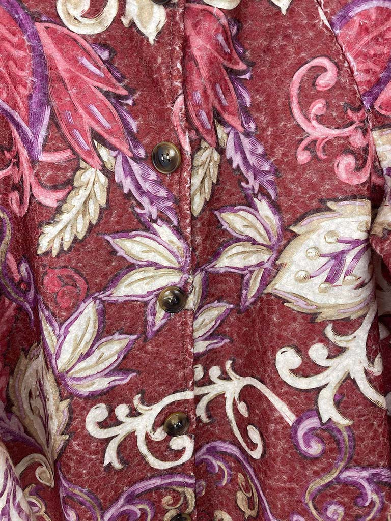 Baroque Print Coat - Raspberry
