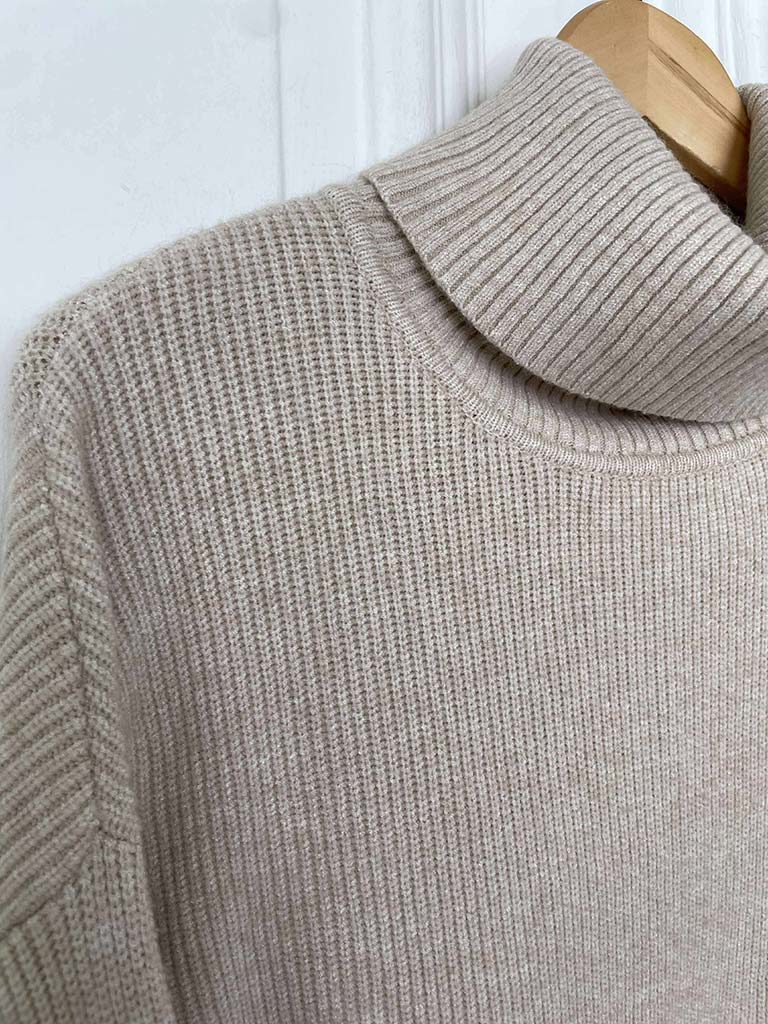 Polo Neck Knit - Stone