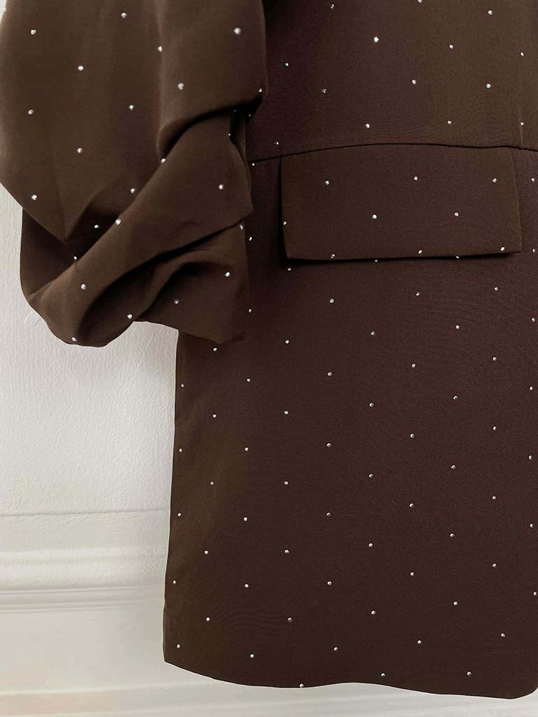 Studded Blazer - Chocolate