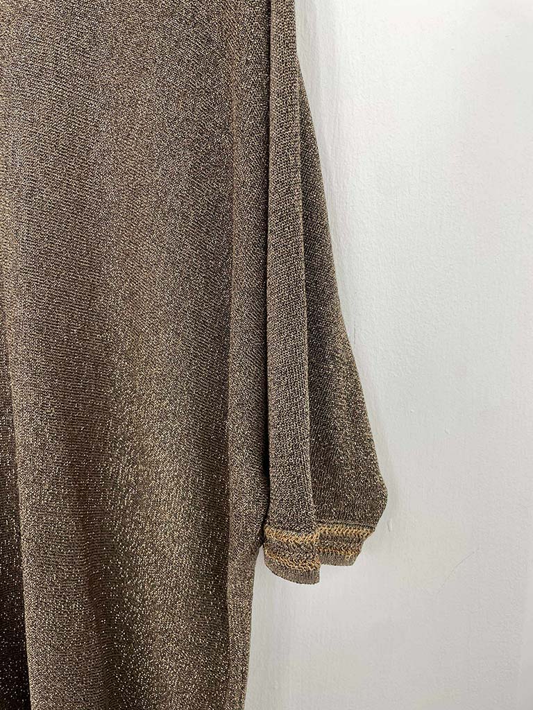 Luxe Shimmer Knit Top - Mocha
