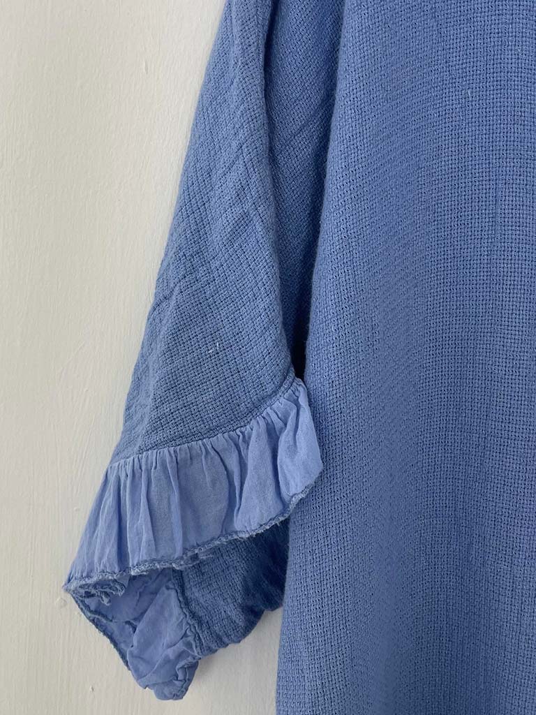 Cotton Frill Top - Denim