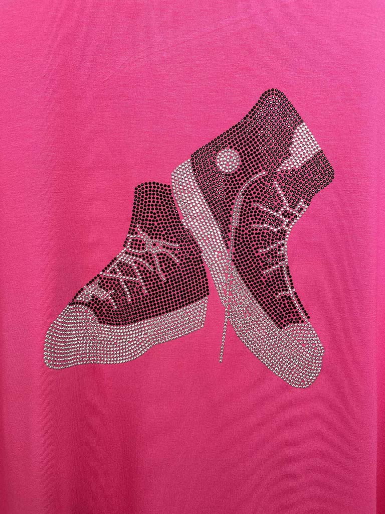 Malissa J Studded High Top Tee - Hot Pink