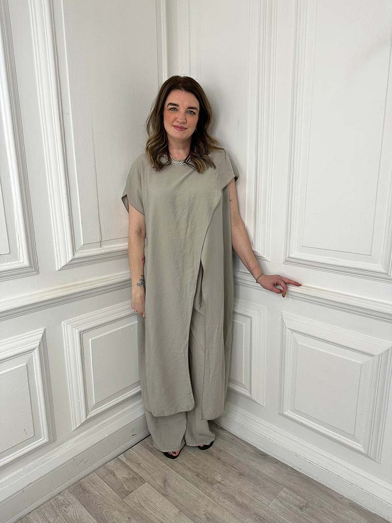 Drape Cross Over Co-ord - Mocha