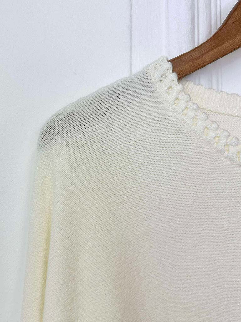 Braided Neckline Knit - Cream