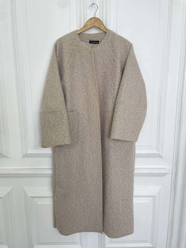 Edge to Edge Felted Coat - Stone