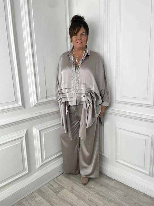 Malissa J Silk Feel Palazzos - Champagne