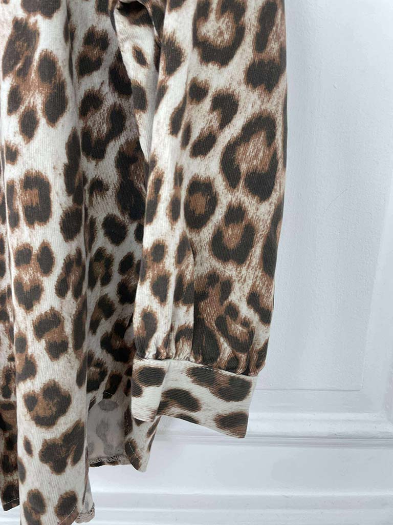 Leopard Print Micro Cord Shirt