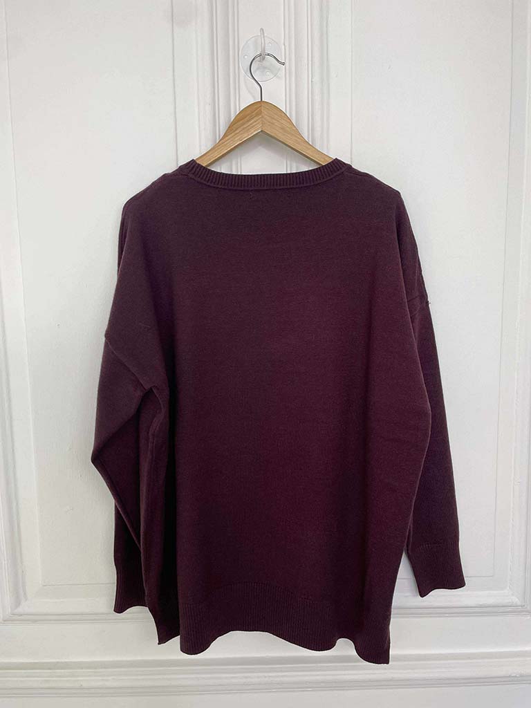 Malissa J Studded Link Knit - Wine