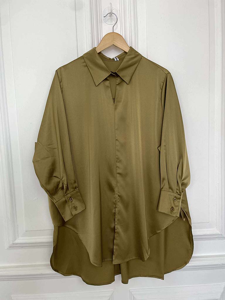 Lusso Silk Feel Shirt - Olive