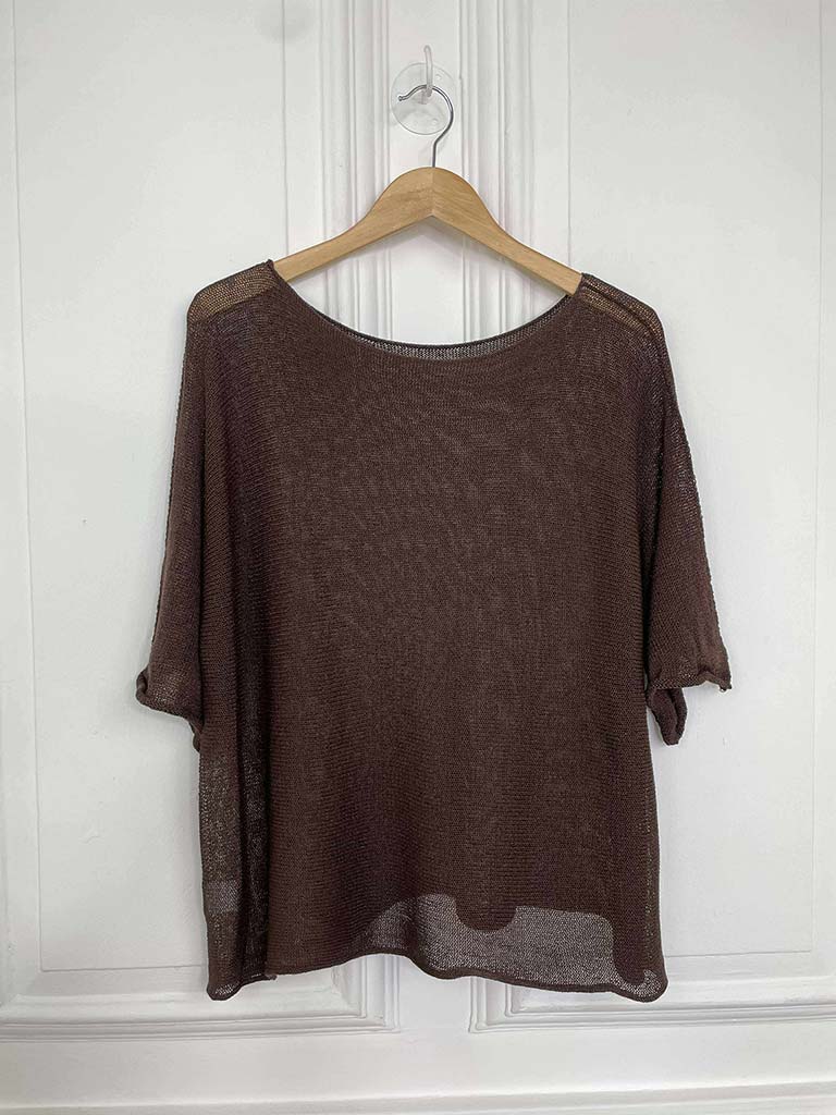 Boxy Fine Knit - Chocolate