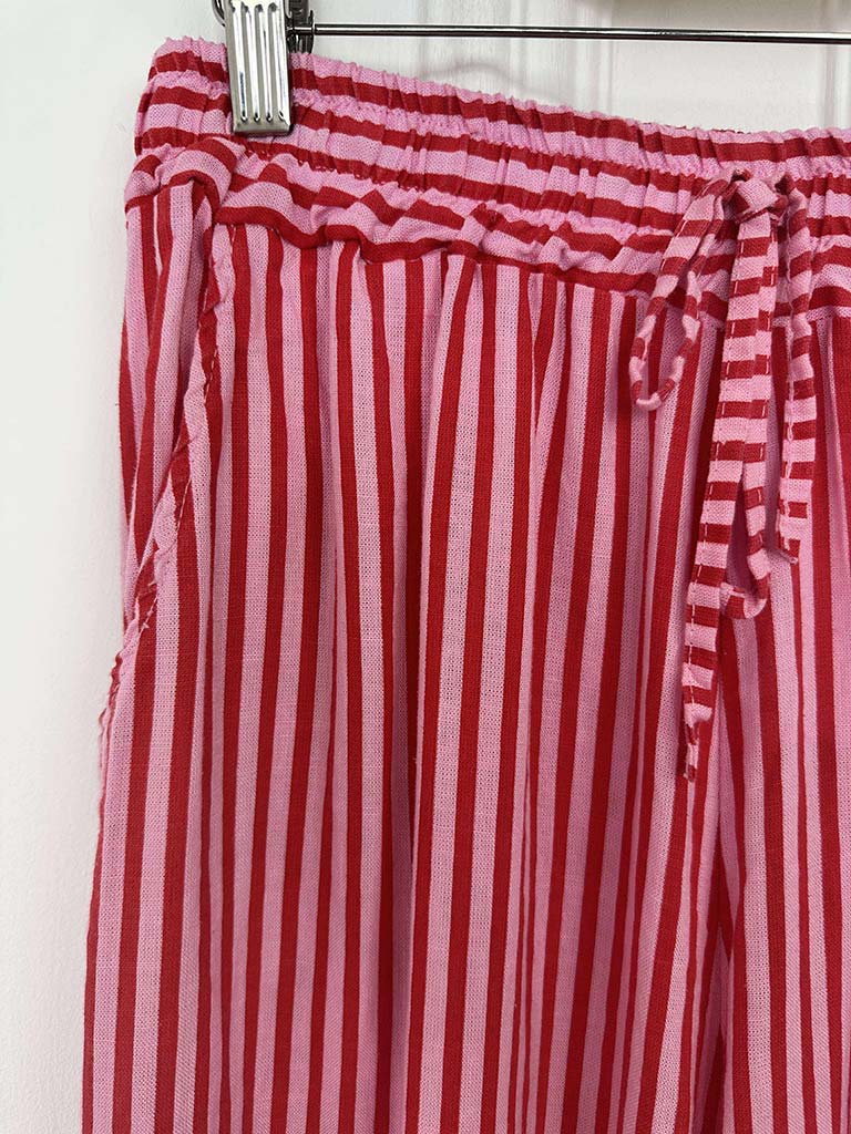 Stripe Linen Palazzos - Cherry Sugar