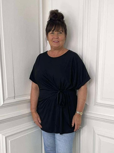 Relaxed Tie Tee - Black