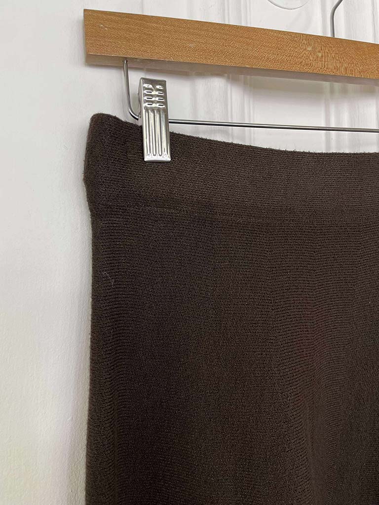 Knitted A-Line Skirt - Chocolate