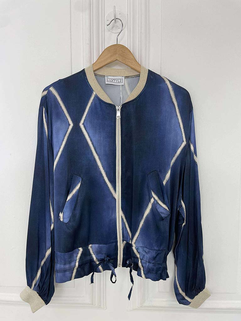 Harlequin Bomber Jacket - French Navy
