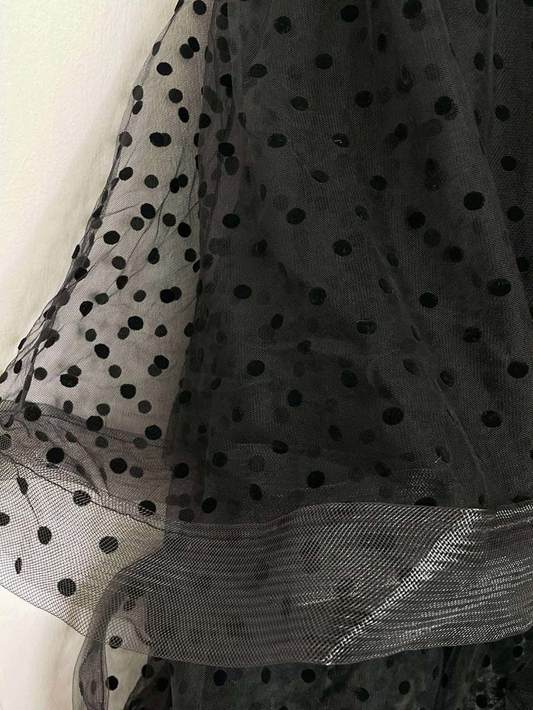 Malissa J Polka Dot Layered Tulle Skirt - Black