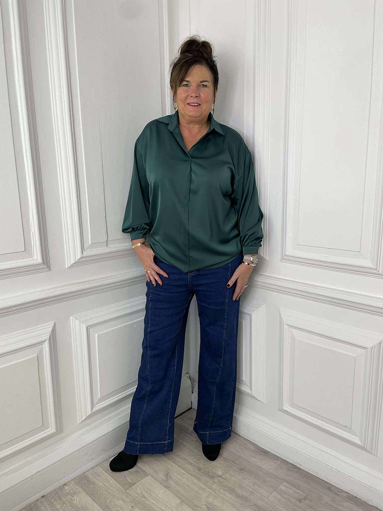 Fascino Silk Feel Blouse - Sea Green