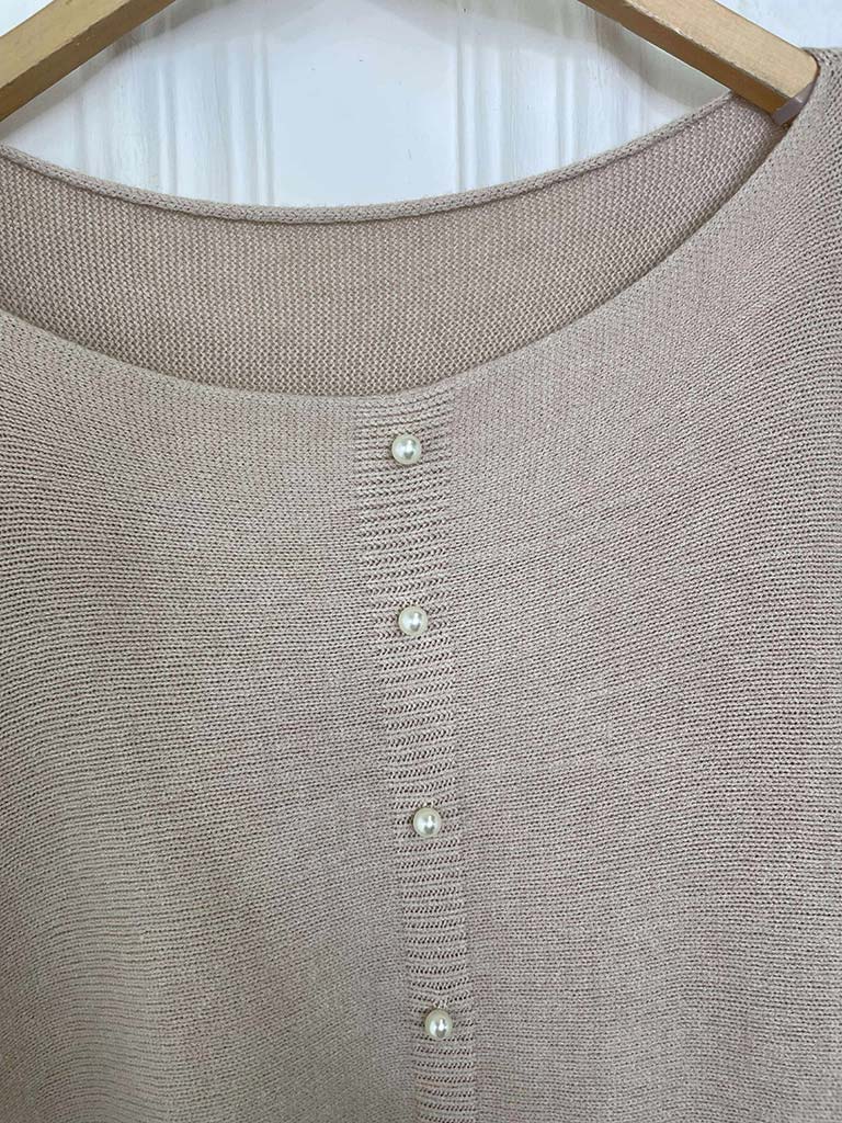 Pearl Back Knit - Stone