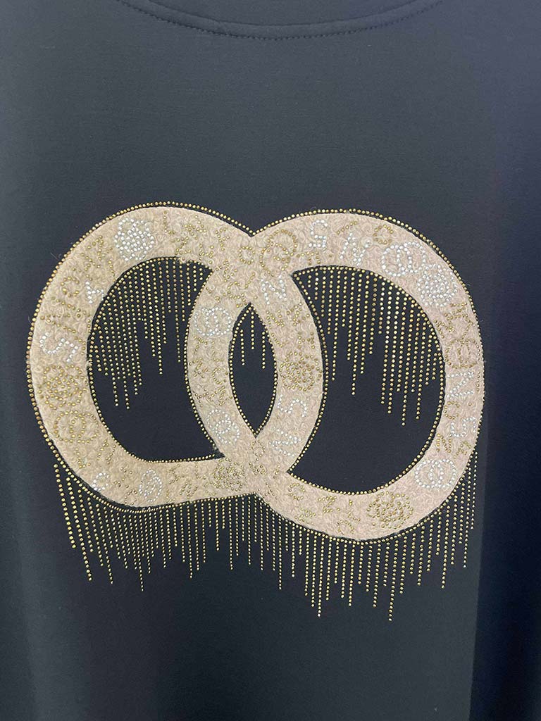 Link Embellished Sweatshirt - Black