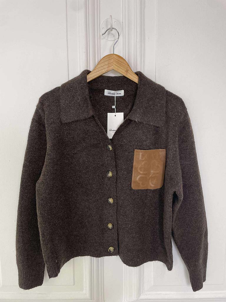 Love Pocket Knitted Jacket - Chocolate