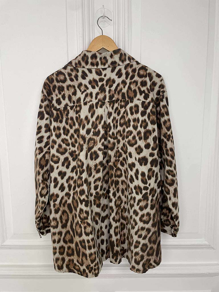 Leopard Print Micro Cord Shirt