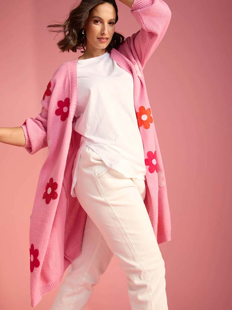 Haven Delphi Cardigan - Chilli & Pink