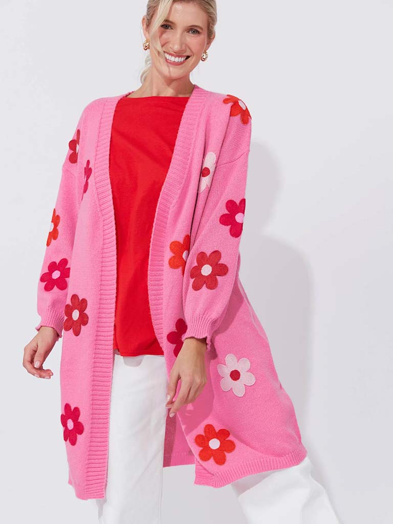 Haven Delphi Cardigan - Chilli & Pink