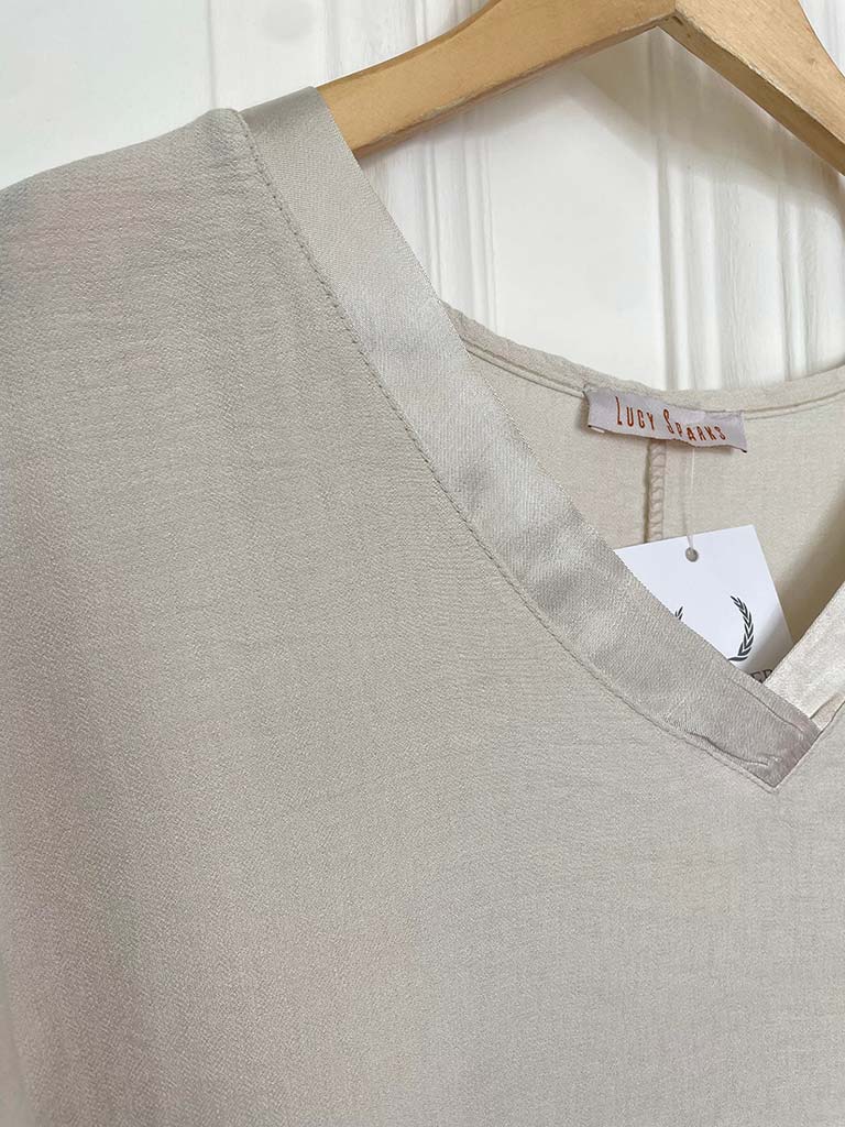 Satin Edge Tee - Stone