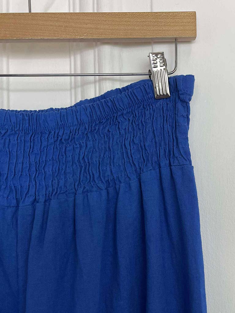 Linen & Cotton Palazzos - Cobalt