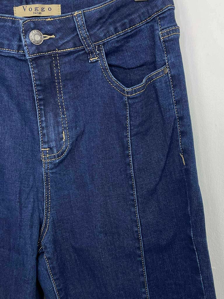 Voggo Wide Leg Seam Jeans - Indigo