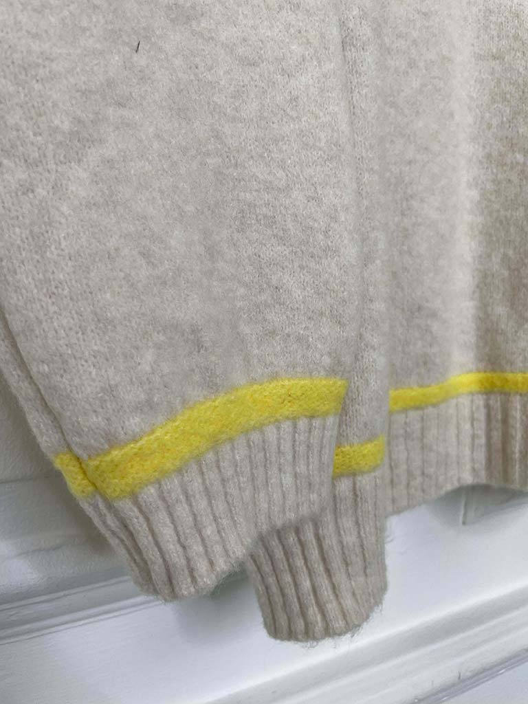 Contrast Stripe Knit - Biscuit