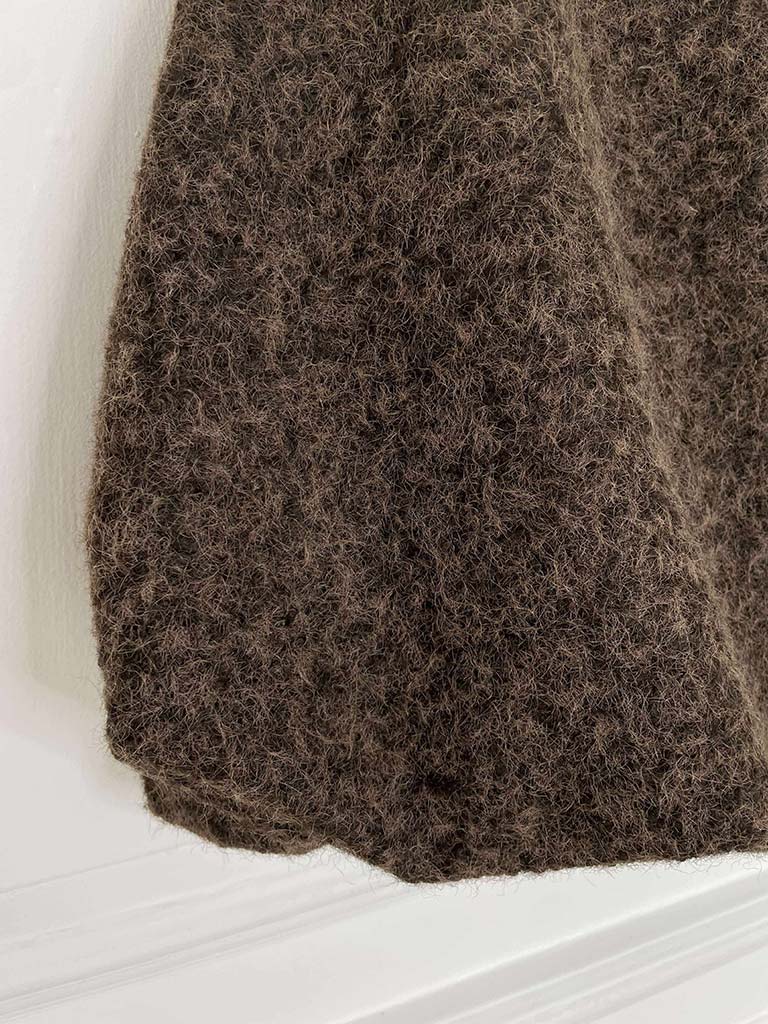 Bubble Hem Hooded Gilet - Chocolate