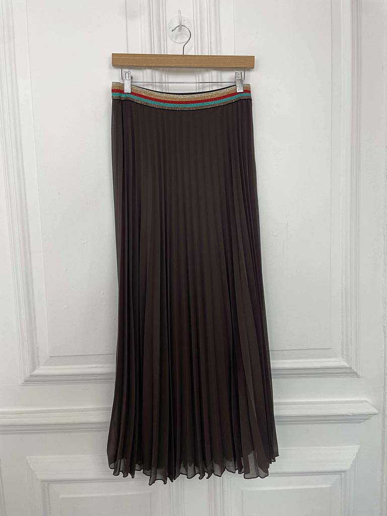 Pleat Maxi Skirt - Chocolate