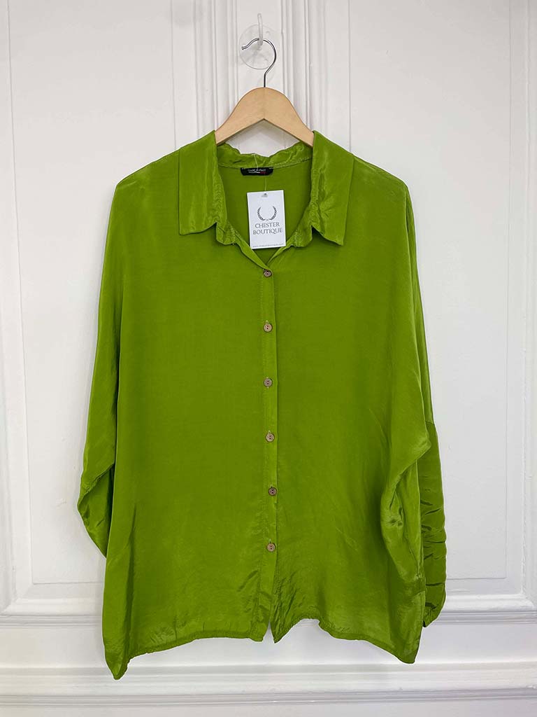 Silk Feel Classic Shirt - Avocado