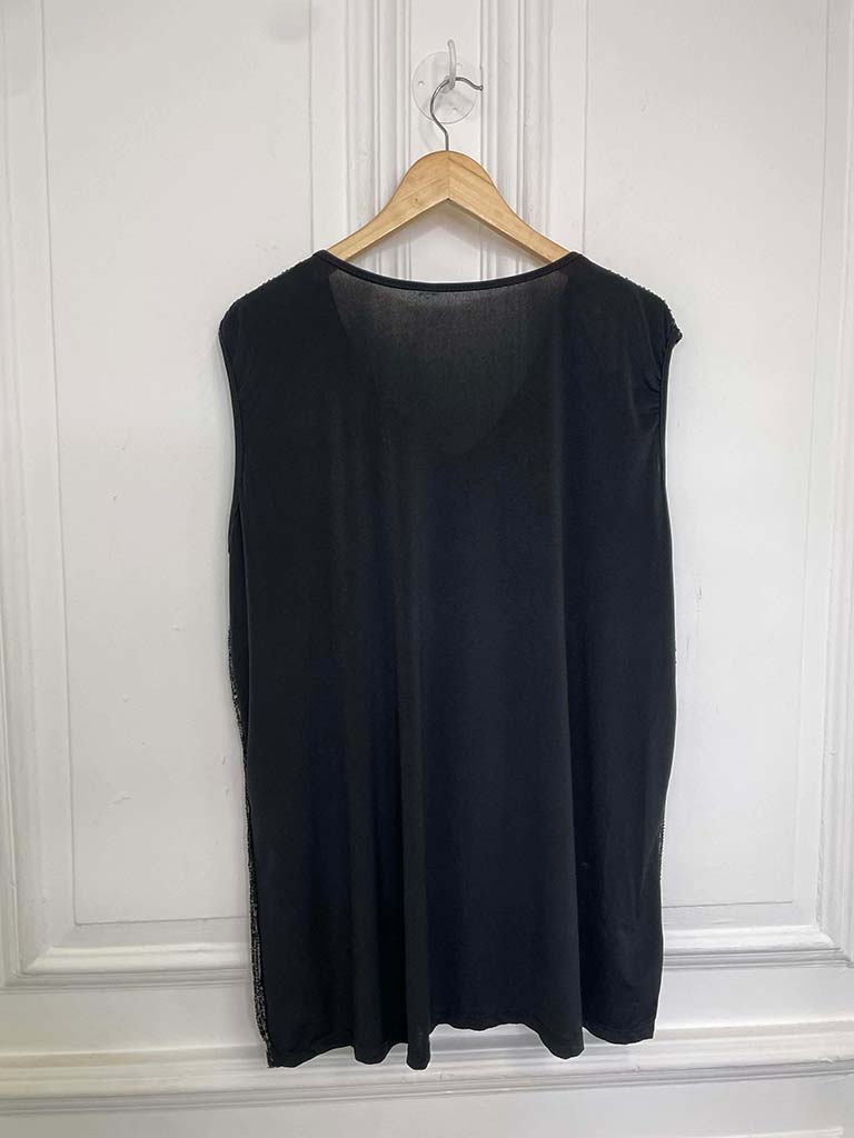 Sequin Sleeveless Top - Black