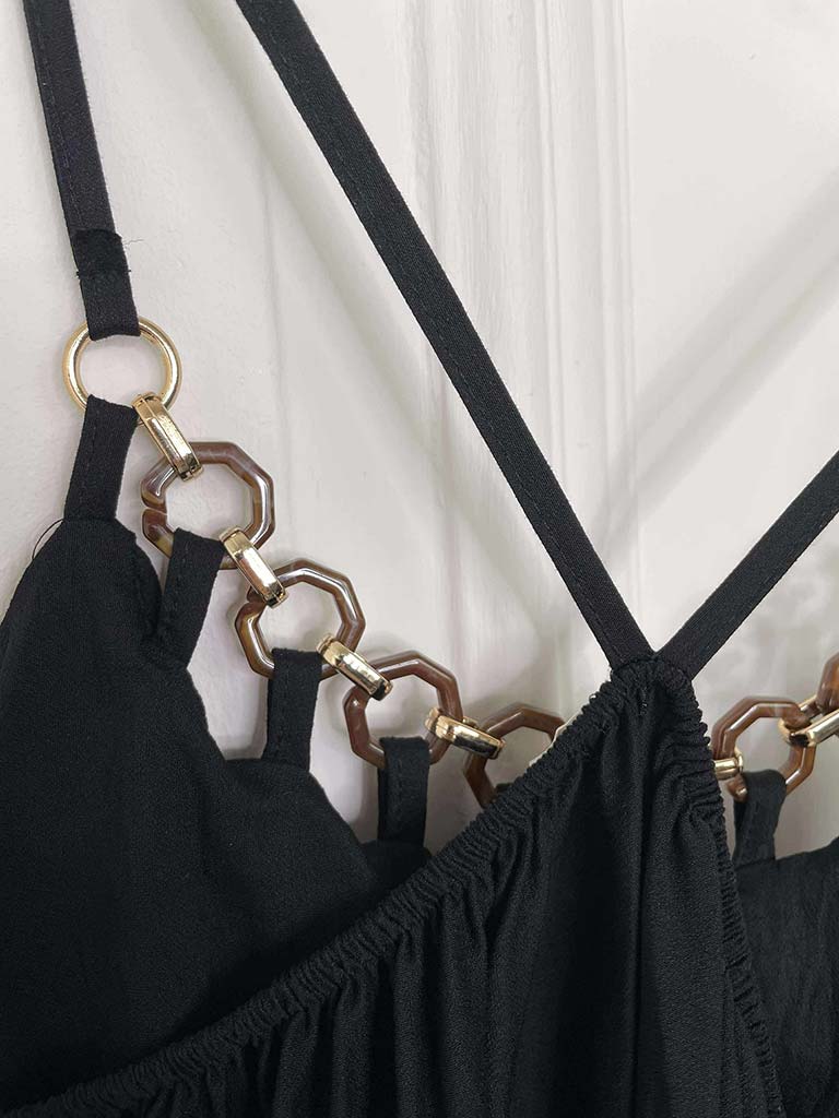 Chain Detail Maxi Dress - Black