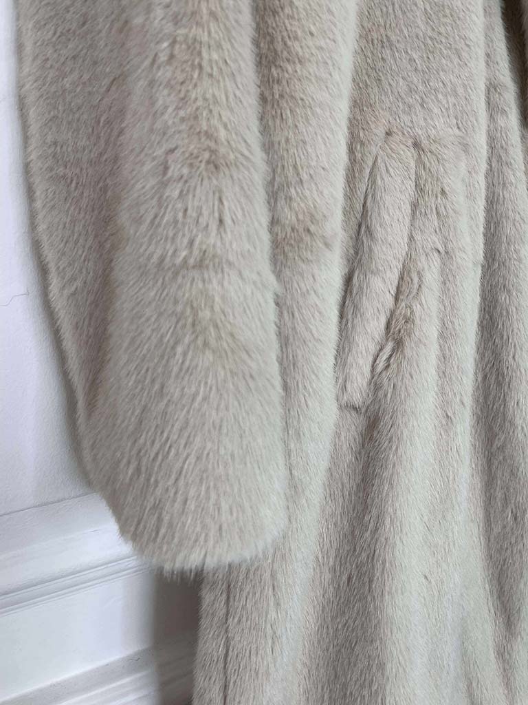 Luxe Faux Fur Double Breasted Coat - Ecru