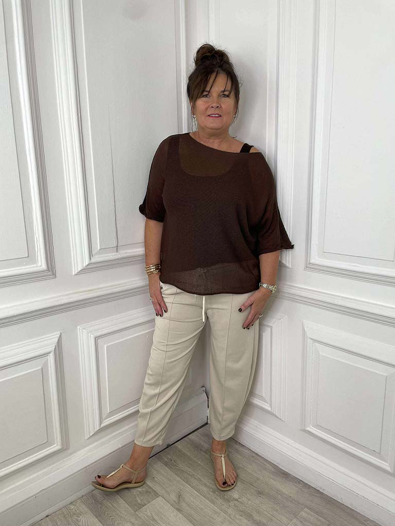 Boxy Fine Knit - Chocolate